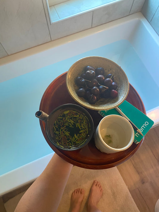 Kukicha, Cherries, and Bathtub Ideation: A Self-Care Ritual